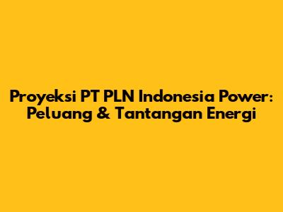 Proyeksi PT PLN Indonesia Power: Peluang & Tantangan Energi