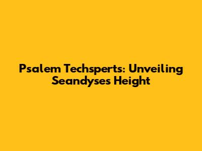 Psalem Techsperts: Unveiling Seandyse's Height