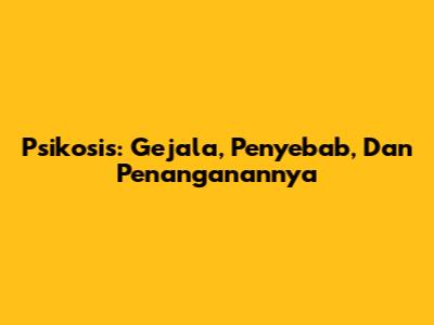 Psikosis: Gejala, Penyebab, Dan Penanganannya