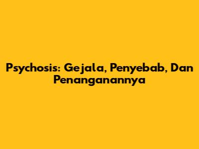 Psychosis: Gejala, Penyebab, Dan Penanganannya