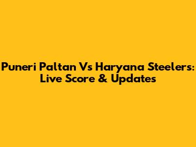 Puneri Paltan Vs Haryana Steelers: Live Score & Updates