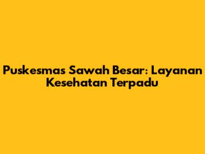 Puskesmas Sawah Besar: Layanan Kesehatan Terpadu