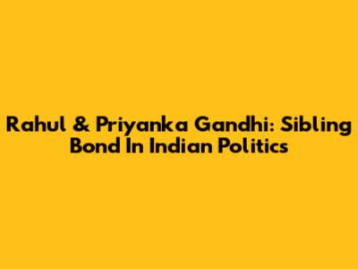 Rahul & Priyanka Gandhi: Sibling Bond In Indian Politics