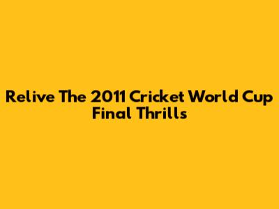 Relive The 2011 Cricket World Cup Final Thrills