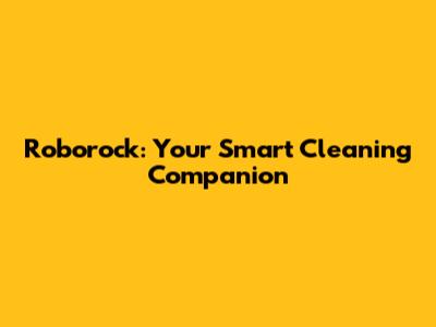 Roborock: Your Smart Cleaning Companion