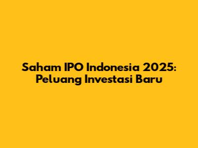 Saham IPO Indonesia 2025: Peluang Investasi Baru