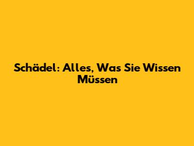 Schädel: Alles, Was Sie Wissen Müssen