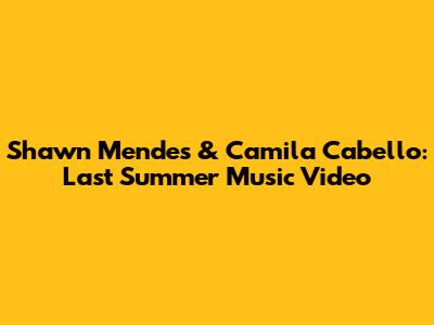 Shawn Mendes & Camila Cabello: Last Summer Music Video