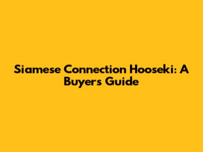 Siamese Connection Hooseki: A Buyer's Guide