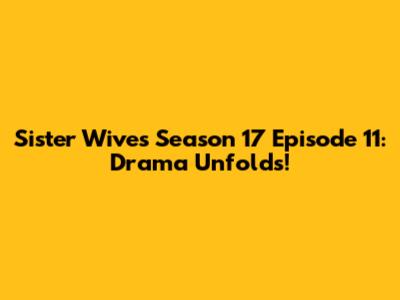 Sister Wives Season 17 Episode 11: Drama Unfolds!