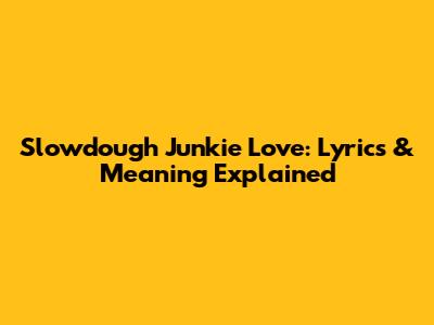 Slowdough Junkie Love: Lyrics & Meaning Explained