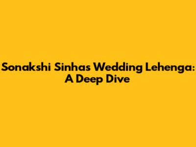Sonakshi Sinha's Wedding Lehenga: A Deep Dive