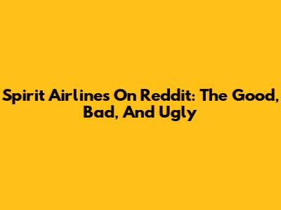 Spirit Airlines On Reddit: The Good, Bad, And Ugly