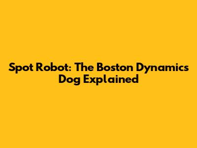 Spot Robot: The Boston Dynamics Dog Explained