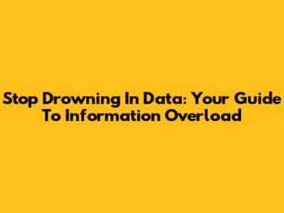 Stop Drowning In Data: Your Guide To Information Overload