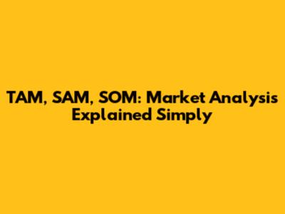 TAM, SAM, SOM: Market Analysis Explained Simply