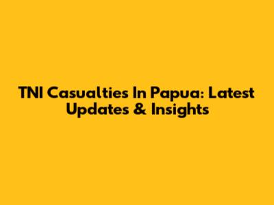 TNI Casualties In Papua: Latest Updates & Insights