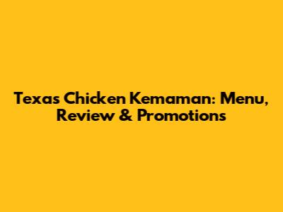 Texas Chicken Kemaman: Menu, Review & Promotions