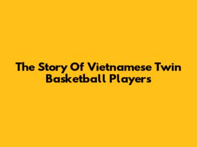 The Story Of Vietnamese Twin Basketball Players