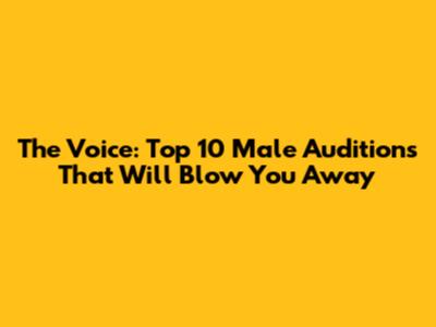 The Voice: Top 10 Male Auditions That Will Blow You Away