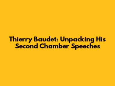 Thierry Baudet: Unpacking His Second Chamber Speeches
