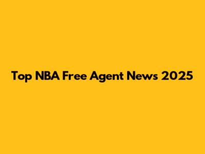 Top NBA Free Agent News 2025