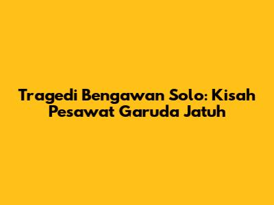 Tragedi Bengawan Solo: Kisah Pesawat Garuda Jatuh