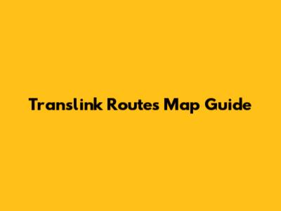 Translink Routes Map Guide