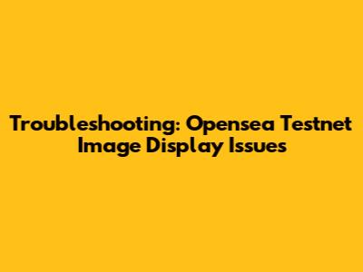Troubleshooting: Opensea Testnet Image Display Issues