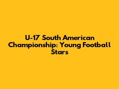 U-17 South American Championship: Young Football Stars