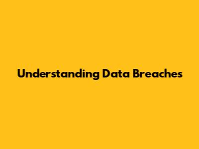 Understanding Data Breaches