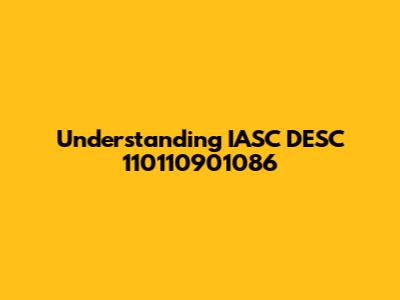Understanding IASC DESC 110110901086