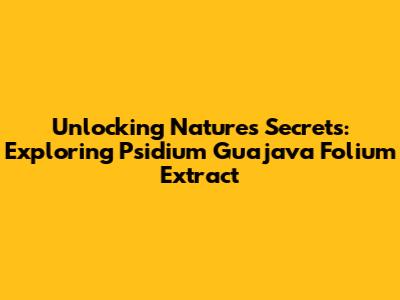 Unlocking Nature's Secrets: Exploring Psidium Guajava Folium Extract