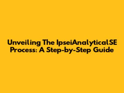 Unveiling The IpseiAnalyticalSE Process: A Step-by-Step Guide