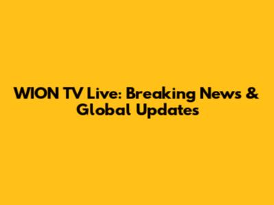 WION TV Live: Breaking News & Global Updates