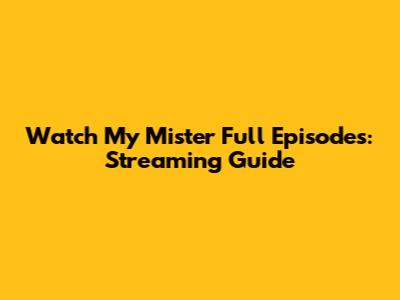 Watch My Mister Full Episodes: Streaming Guide