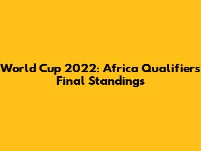 World Cup 2022: Africa Qualifiers Final Standings