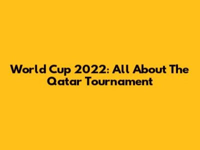 World Cup 2022: All About The Qatar Tournament