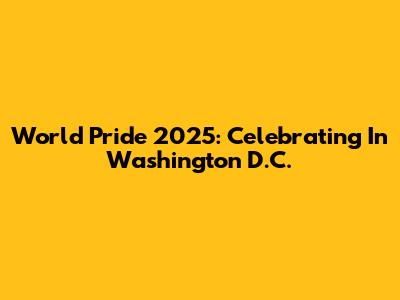 World Pride 2025: Celebrating In Washington D.C.