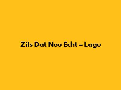 ZiIs Dat Nou Echt – Lagu