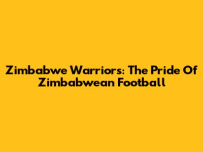 Zimbabwe Warriors: The Pride Of Zimbabwean Football