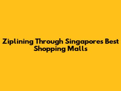 Ziplining Through Singapore's Best Shopping Malls
